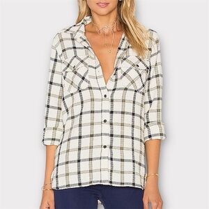 Current/Elliott Perfect Button Up Shirt Gable Woodlands Women's Medium Preppy